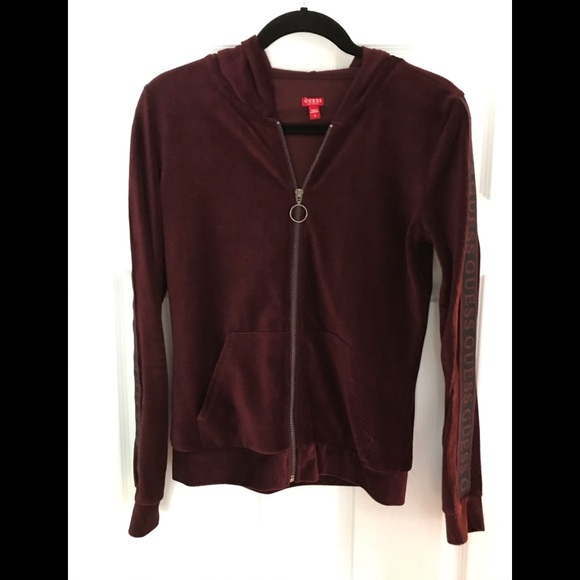 Guess Andrea Ribbed Velour Hoodie - Picture 1 of 1